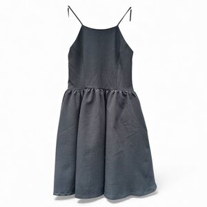 Lulu’s black backless mini skater dress